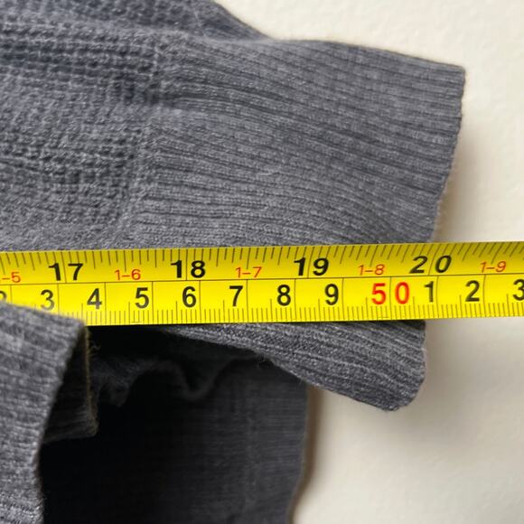 Pact Men L Organic Cotton Henley Knitted Heather Grey Long Sleeve - Picture 6 of 7